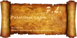 Palatinus Lajos névjegykártya